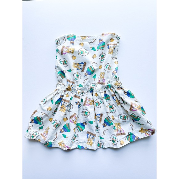 Clayeux Disney Robin Hood Prince John Petit Bois Print Baby Toddler Dress France - Picture 6 of 7